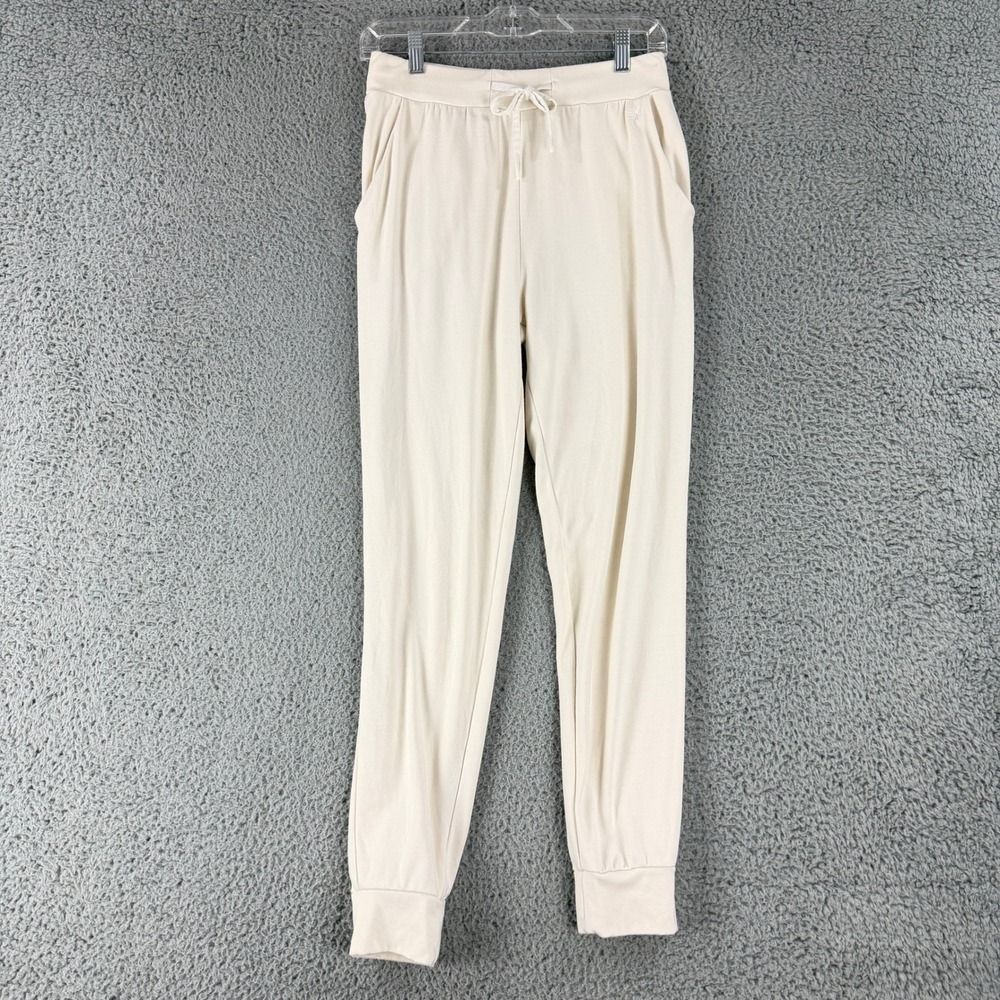 Cozy Earth Jogger Pants Womens S Ivory Bamboo Soft Lounge Drawstring Sweatpants